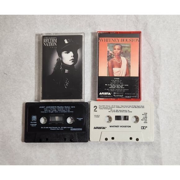 Janet Jackson Rhythm Nation & Whitney Houston Self Title Cassettes Tested (80's) - Picture 4 of 5